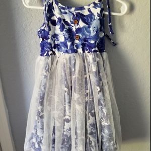 Denim blooms with tulle overlay by Jane + jo
